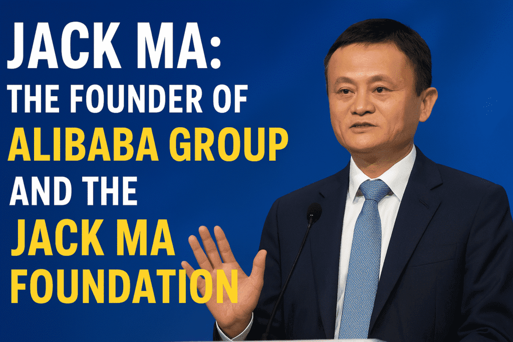 Jack Ma delivering a keynote speech on entrepreneurship at a global business forum