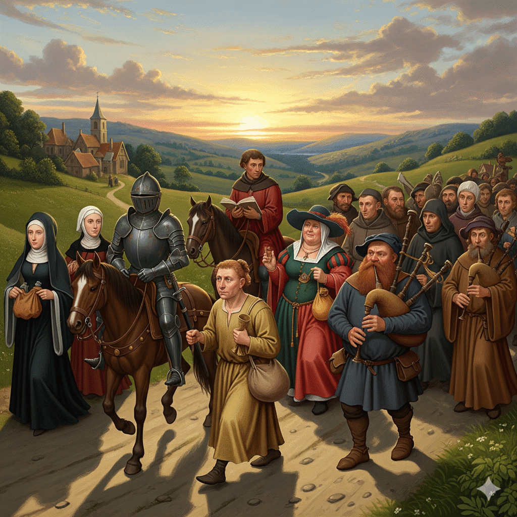 Portrait of Geoffrey Chaucer, author of The Canterbury Tales and pioneer of Middle English poetry