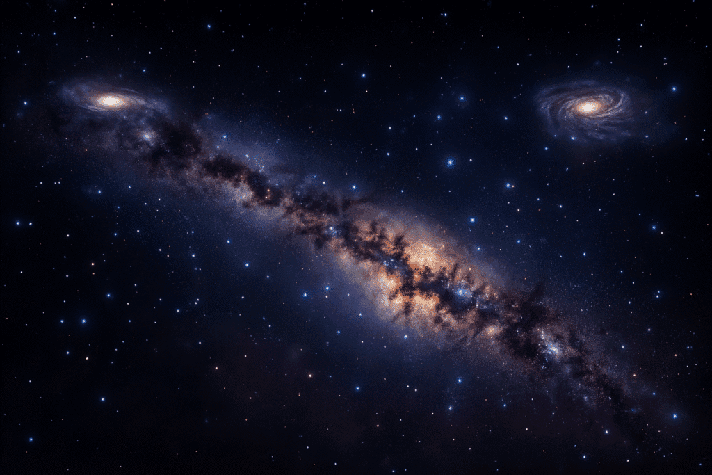 The Milky Way galaxy showing the distribution of Population I, II, and III stars