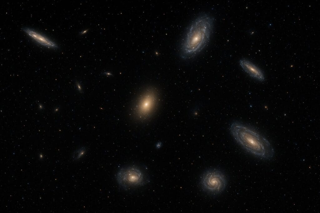 Cluster of nearby galaxies in the universe