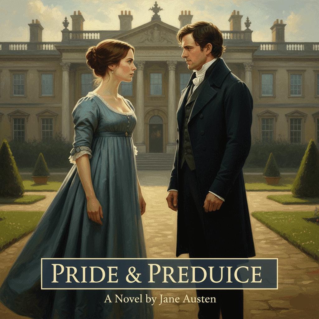 Oil painting of Elizabeth Bennet from Pride and Prejudice, representing her classical beauty and strong character