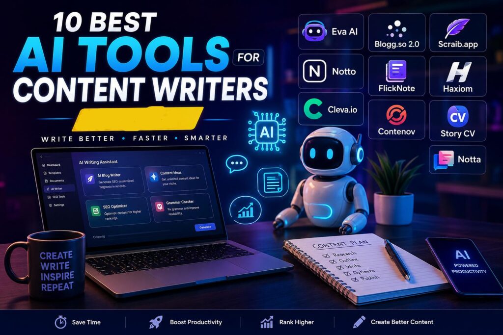 Futuristic AI writing and productivity tools for content writers and bloggers.