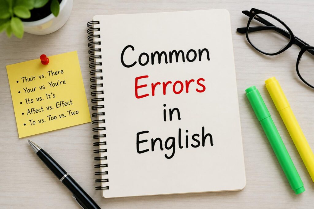 Common Errors in English with examples of frequently confused words and phrases.