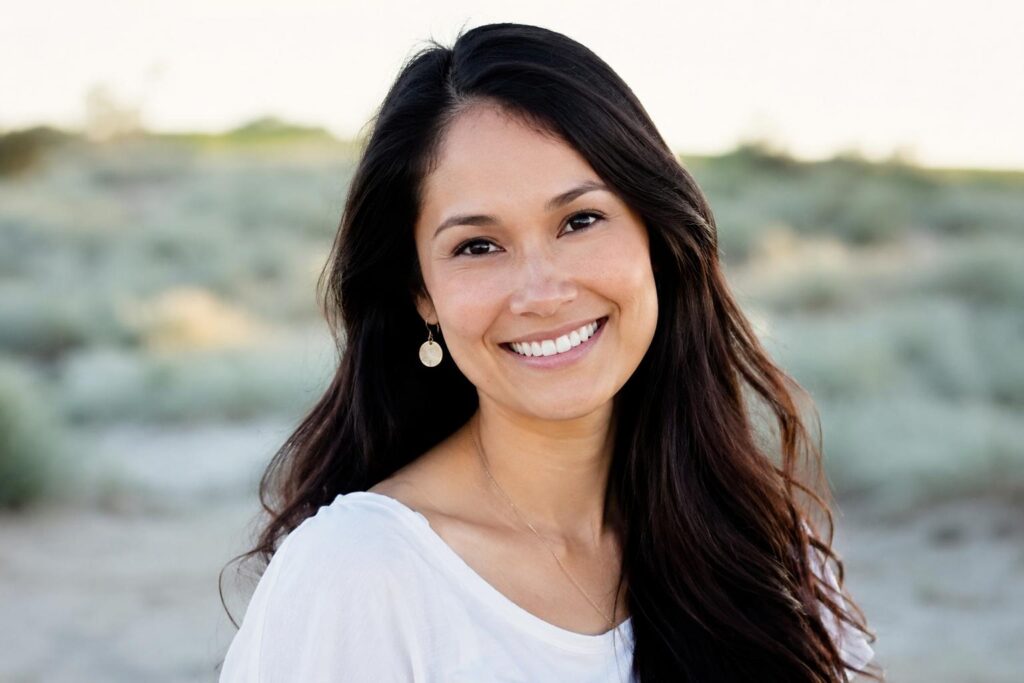 Kanae Vujicic Wife of Nick Vujicic Portrait of Kanae Vujicic, wife of motivational speaker Nick Vujicic, smiling outdoors.