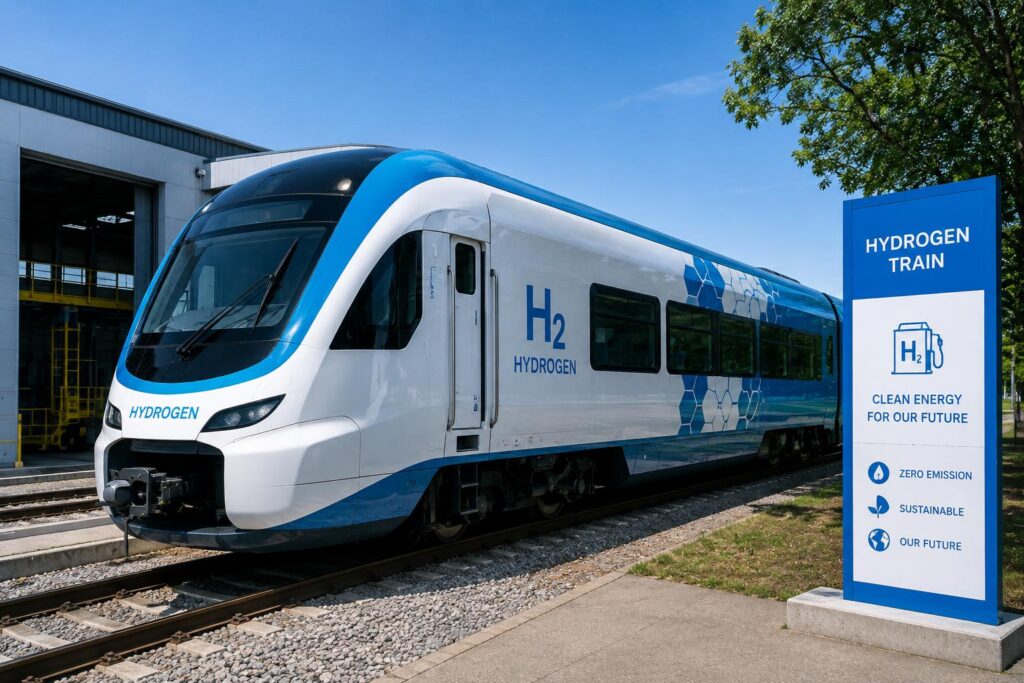 Hydrogen-powered hybrid train developed for cleaner and more sustainable rail transportation