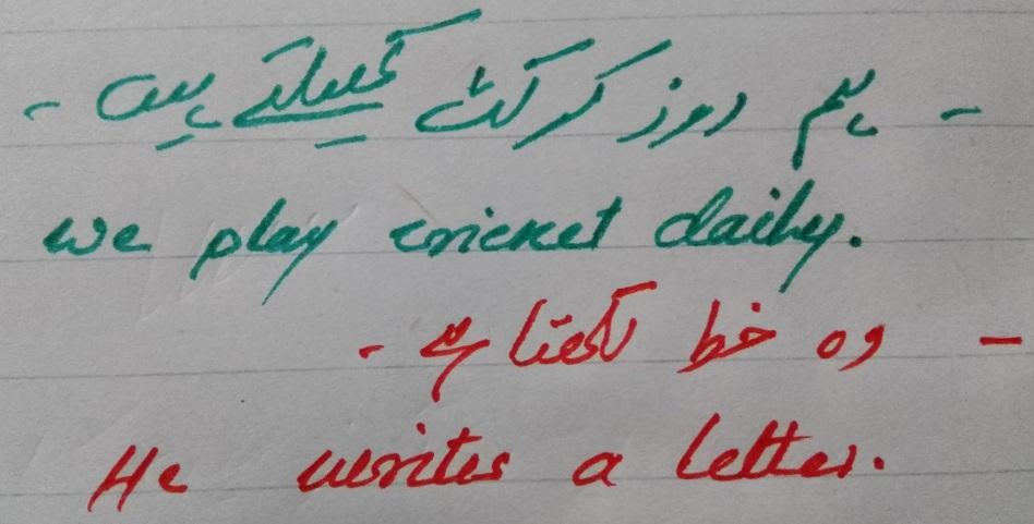 Educational illustration explaining Simple Present Tense rules with English grammar notes and examples