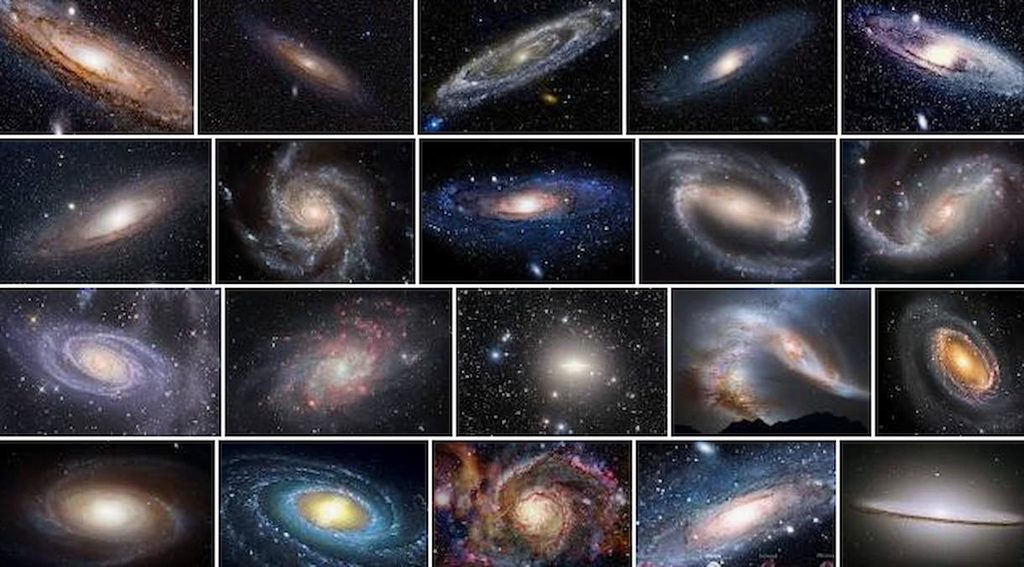Multiple galaxies scattered across deep space and the observable universe